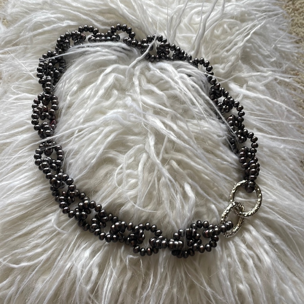 Honora Freshwater Pearls Chunky Chain Necklace With Silver Clasp Detail